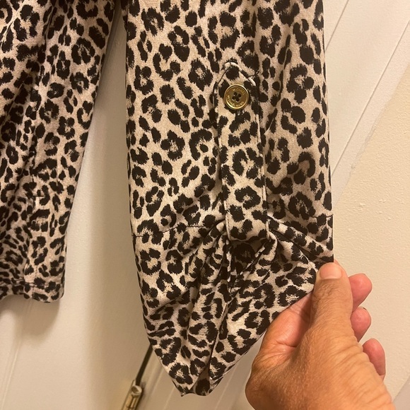 Michael Michael Kors Blouse Multicolor Half Zip Stretch. - Picture 9 of 10